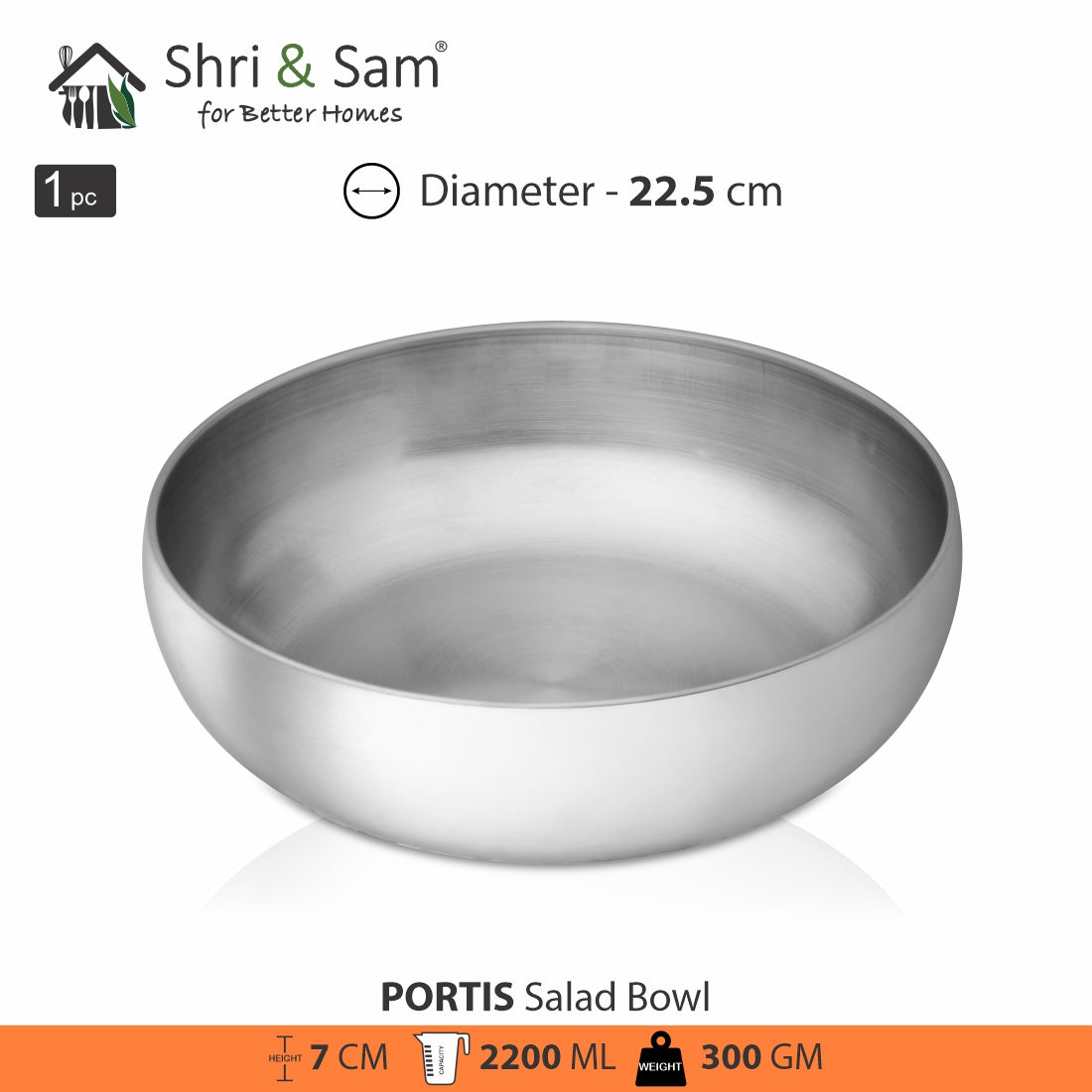 Stainless Steel Salad Bowl Portis