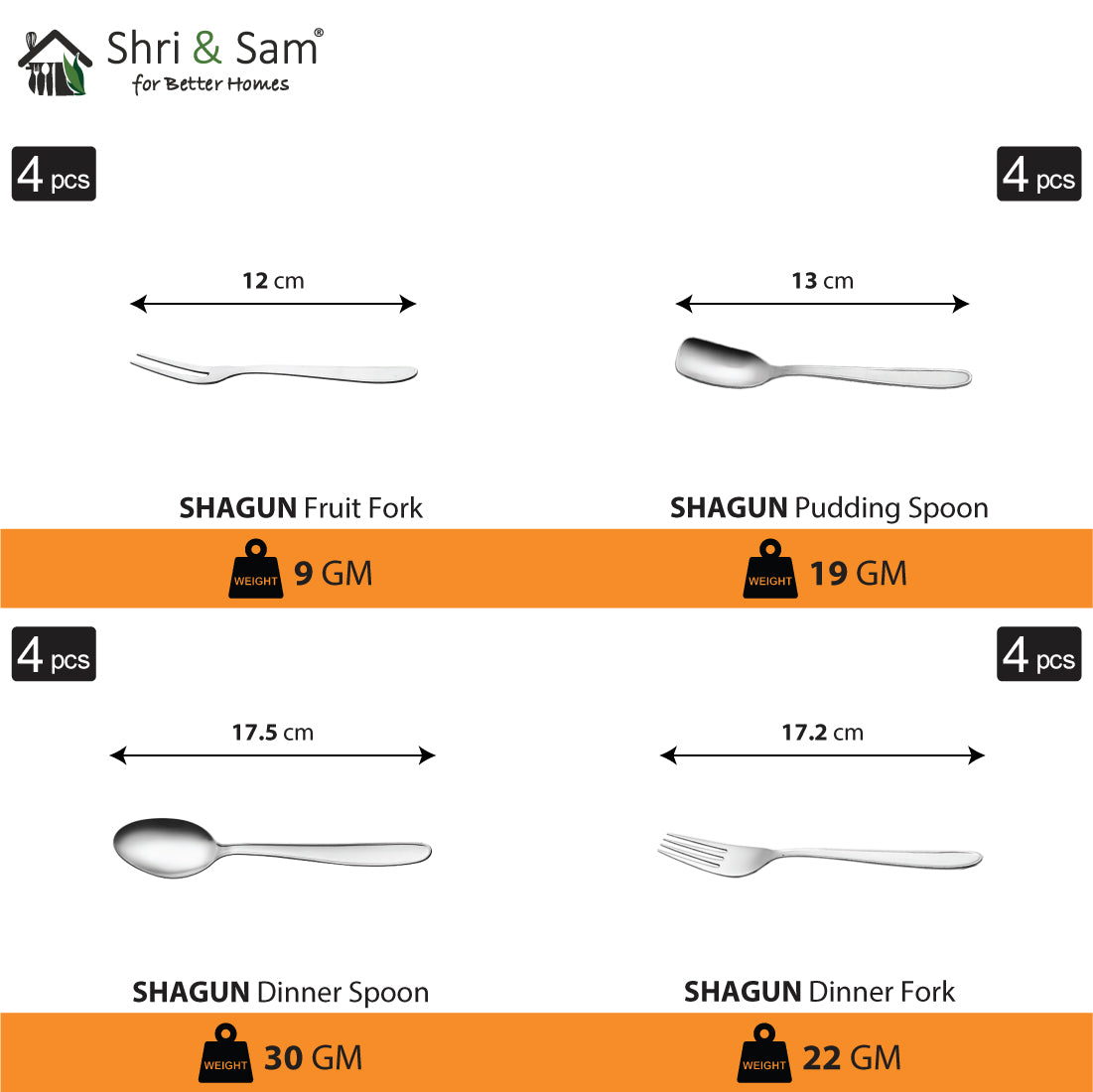 Stainless Steel 65 PCS Dinner Set (4 People) Shagun