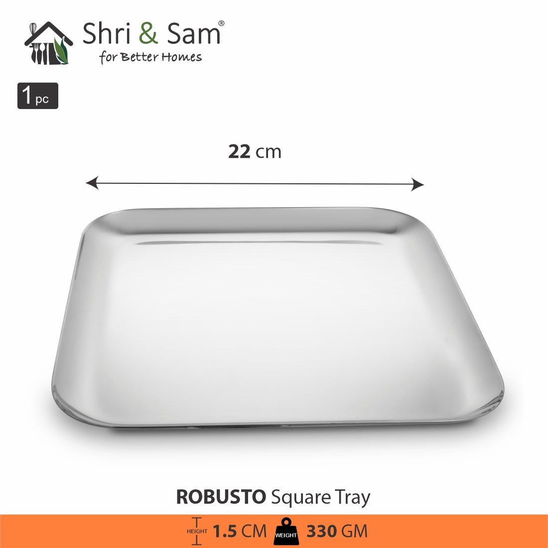 Stainless Steel Square Tray Robusto