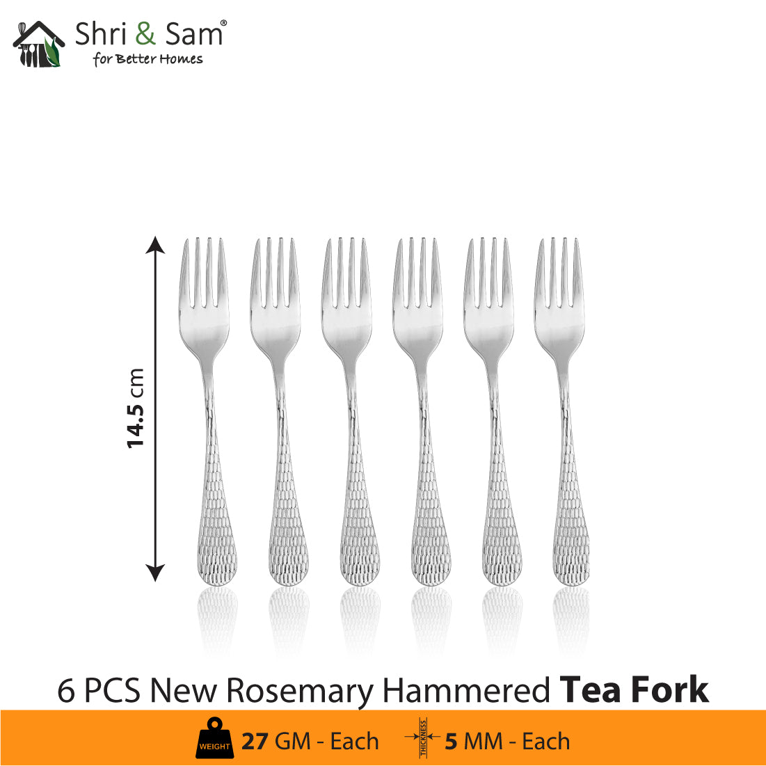 Stainless Steel Cutlery New Rosemary Hammered