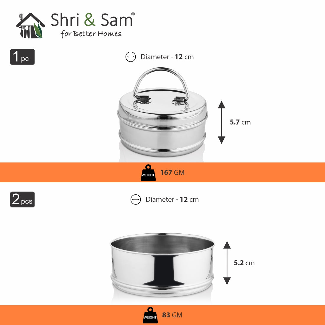 Stainless Steel 3 PCS Tiffin Lock n Lock