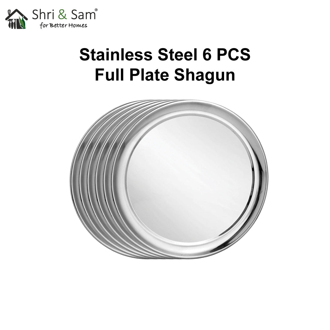 Stainless Steel 6 PCS Full Plate Shagun