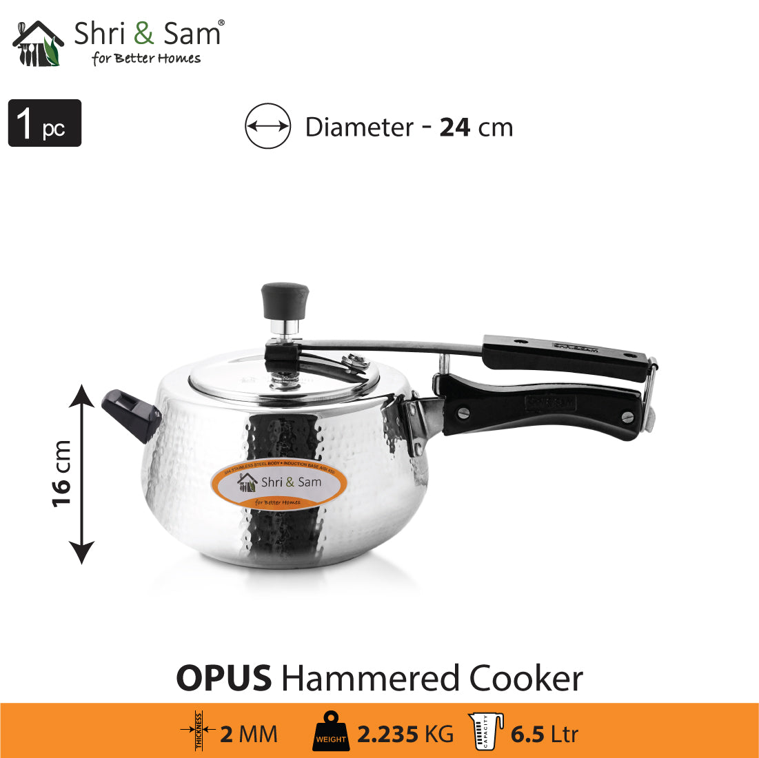 Stainless Steel Hammered Cooker Opus