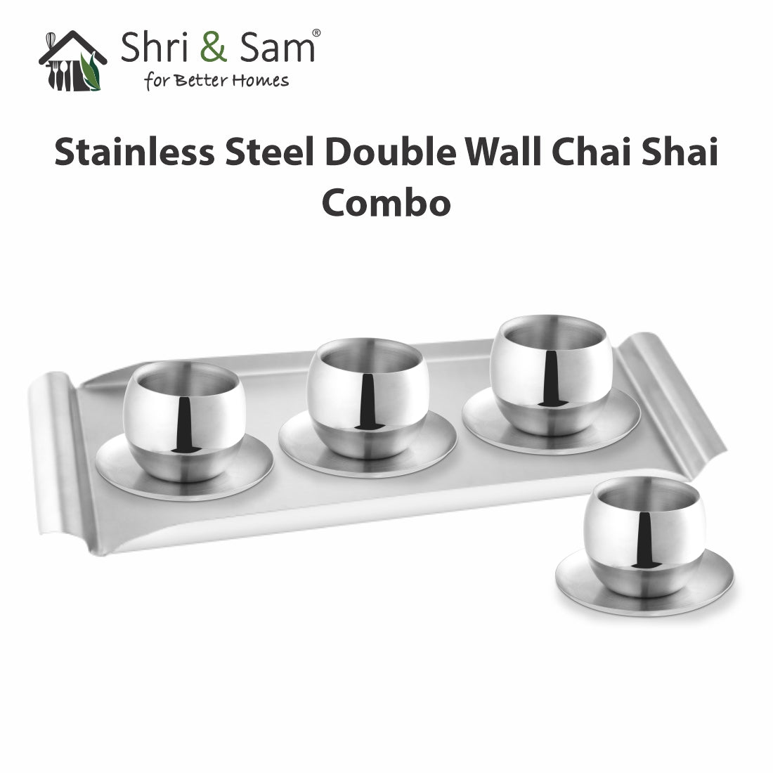 Stainless Steel Double Wall Chai Shai Combo