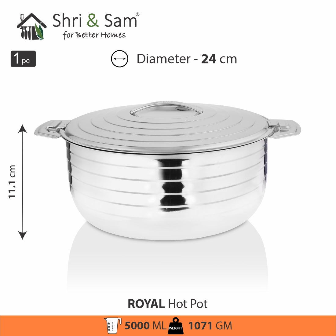 Stainless Steel Double Wall Hot Pot Royal