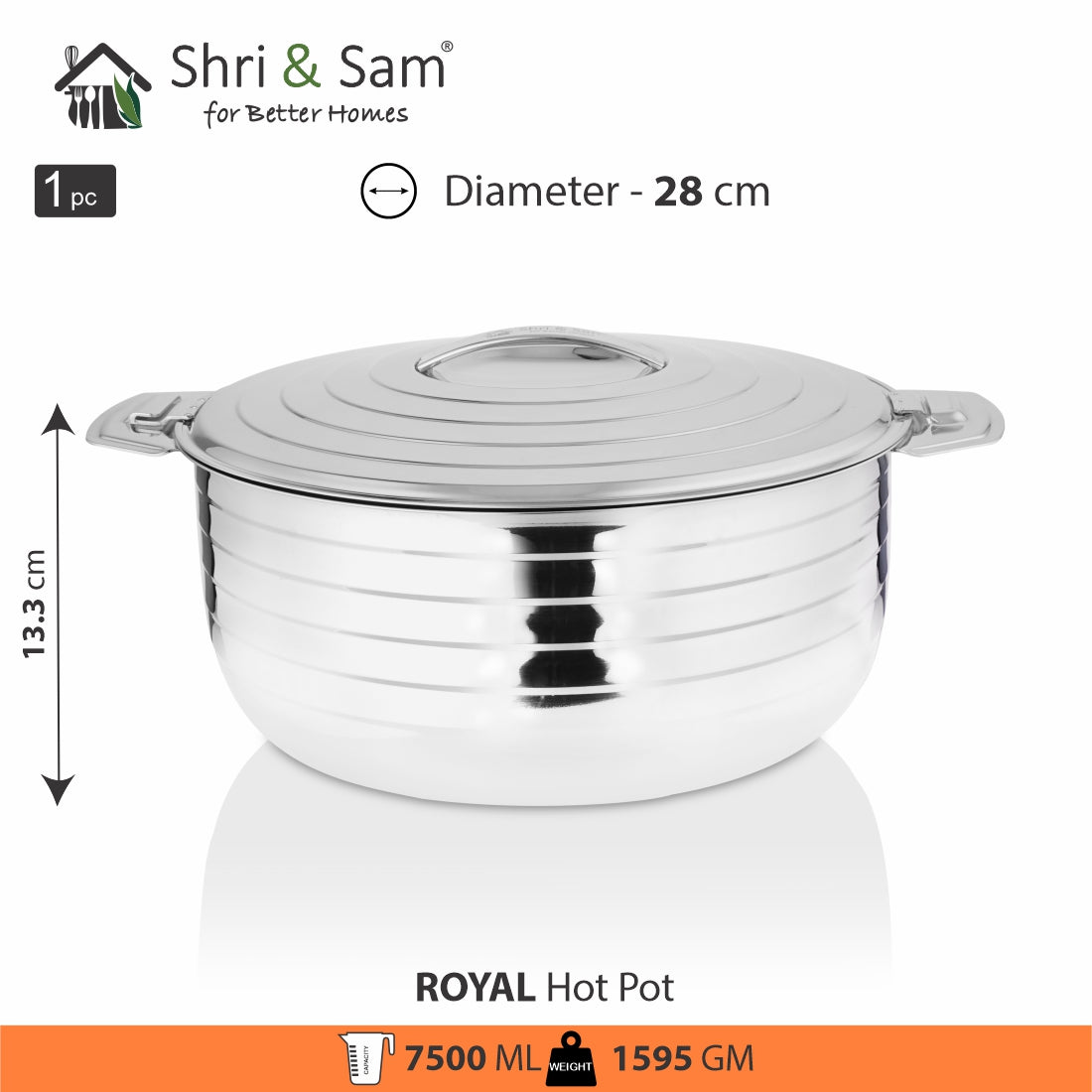 Stainless Steel Double Wall Hot Pot Royal