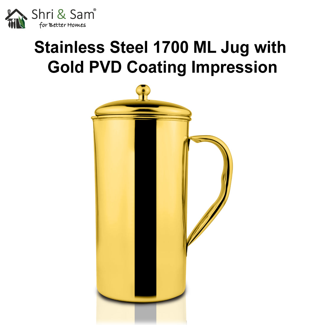 Stainless Steel 1700 ML Jug with Gold PVD Coating Impression