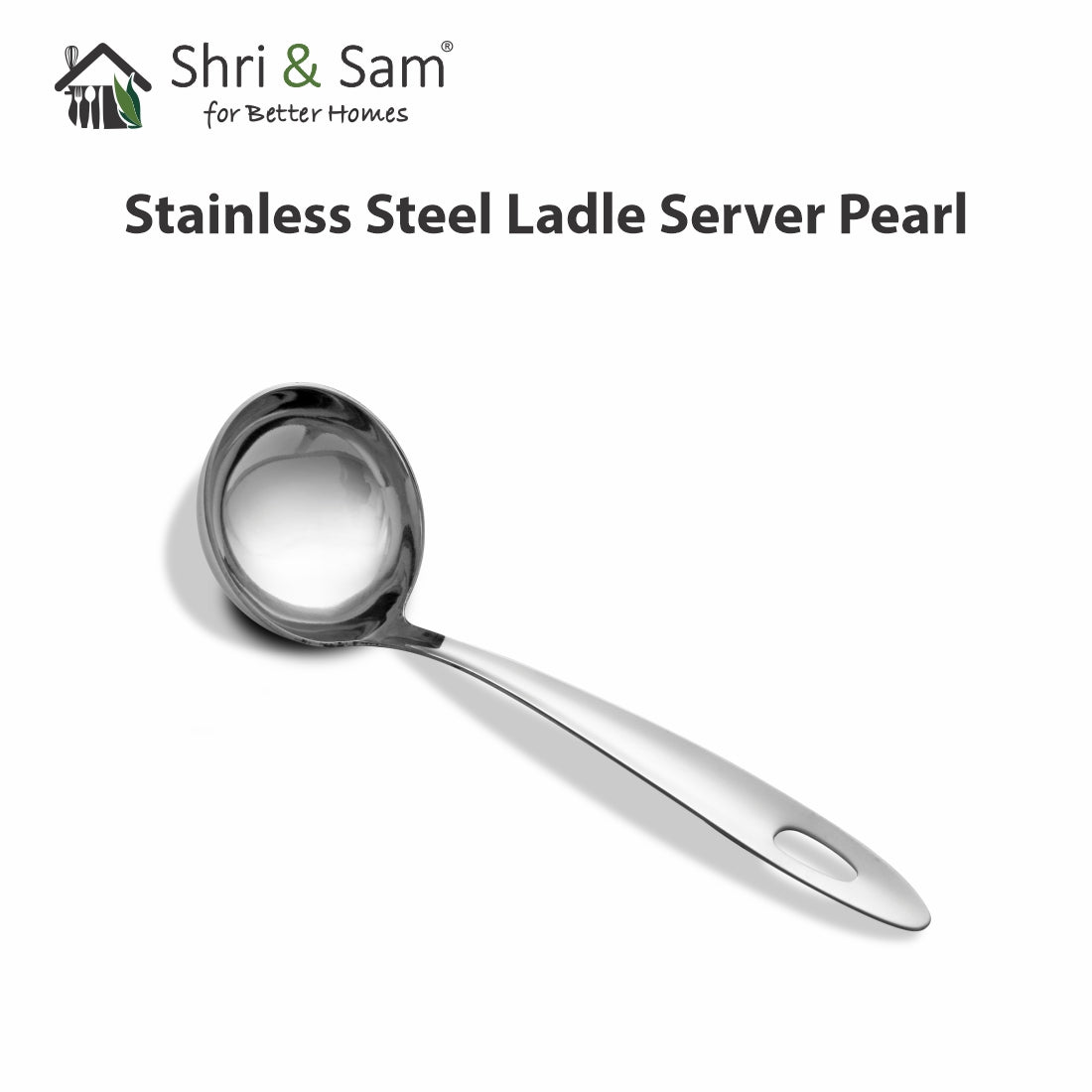 Stainless Steel Ladle Server Pearl