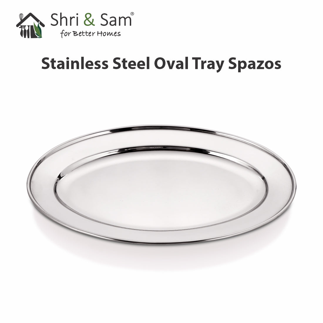 Stainless Steel Oval Tray Spazos