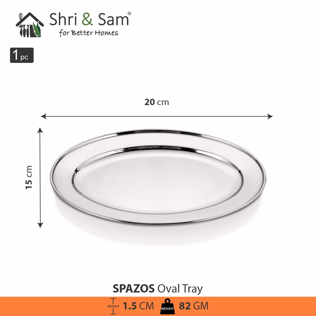 Stainless Steel Oval Tray Spazos