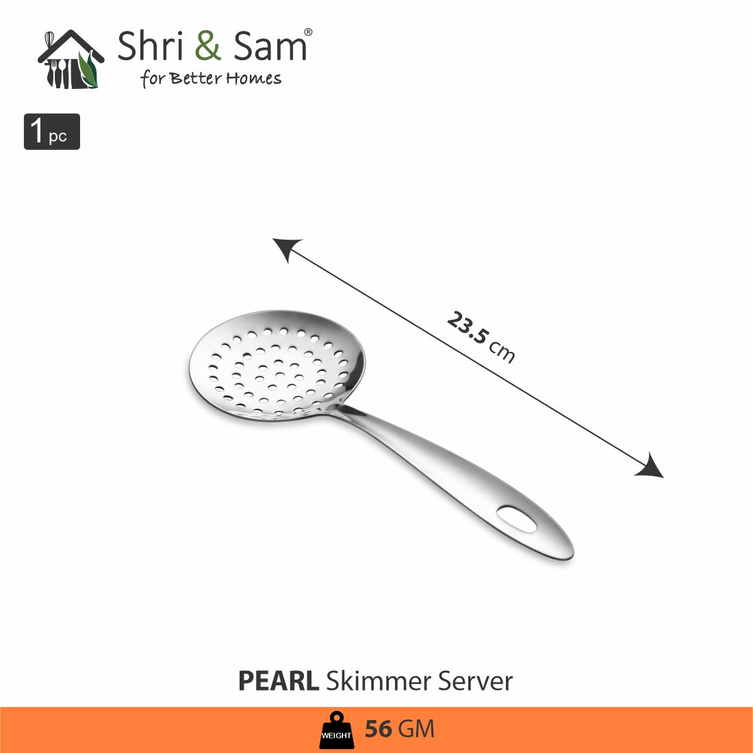 Stainless Steel Skimmer Server Pearl