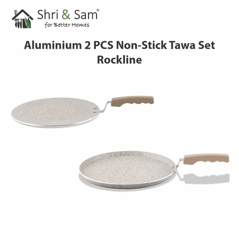 Aluminium 2 PCS Non - Stick Tawa Set Rockline