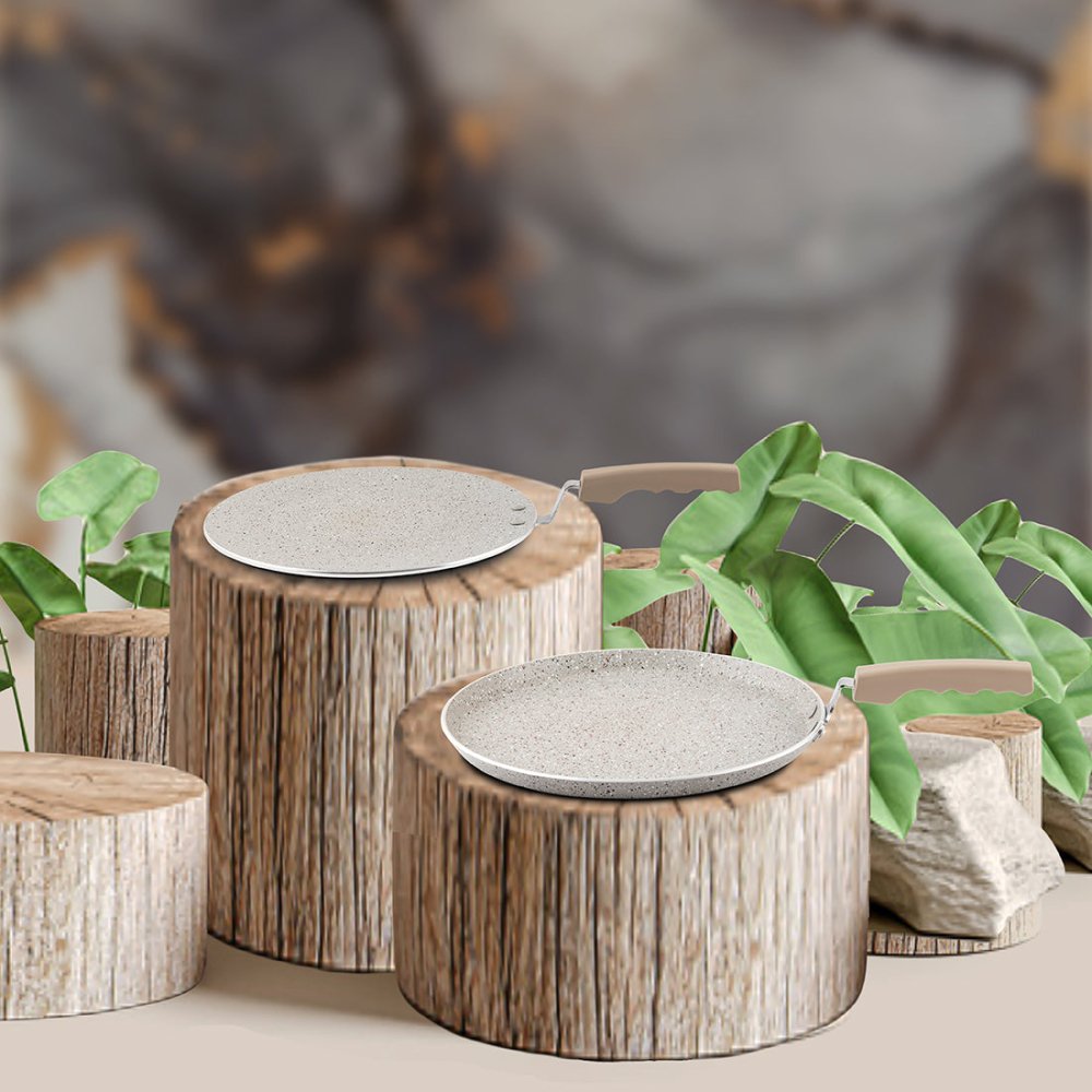 Aluminium 2 PCS Non - Stick Tawa Set Rockline