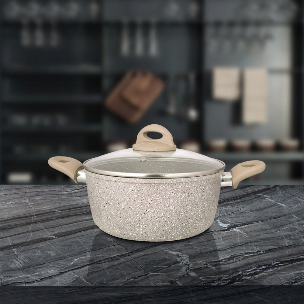 Aluminium Non - Stick Casserole with Glass Lid Rockline