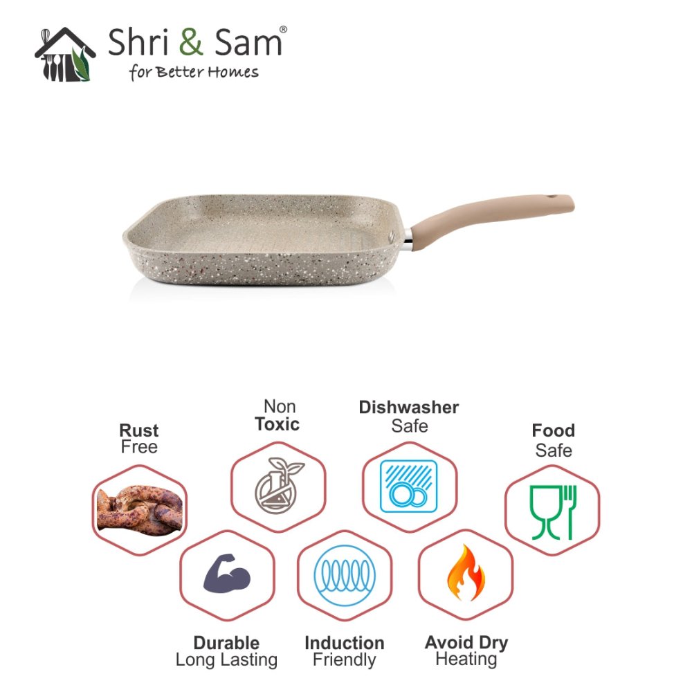 Aluminium Non - Stick Square Grill Pan Rockline