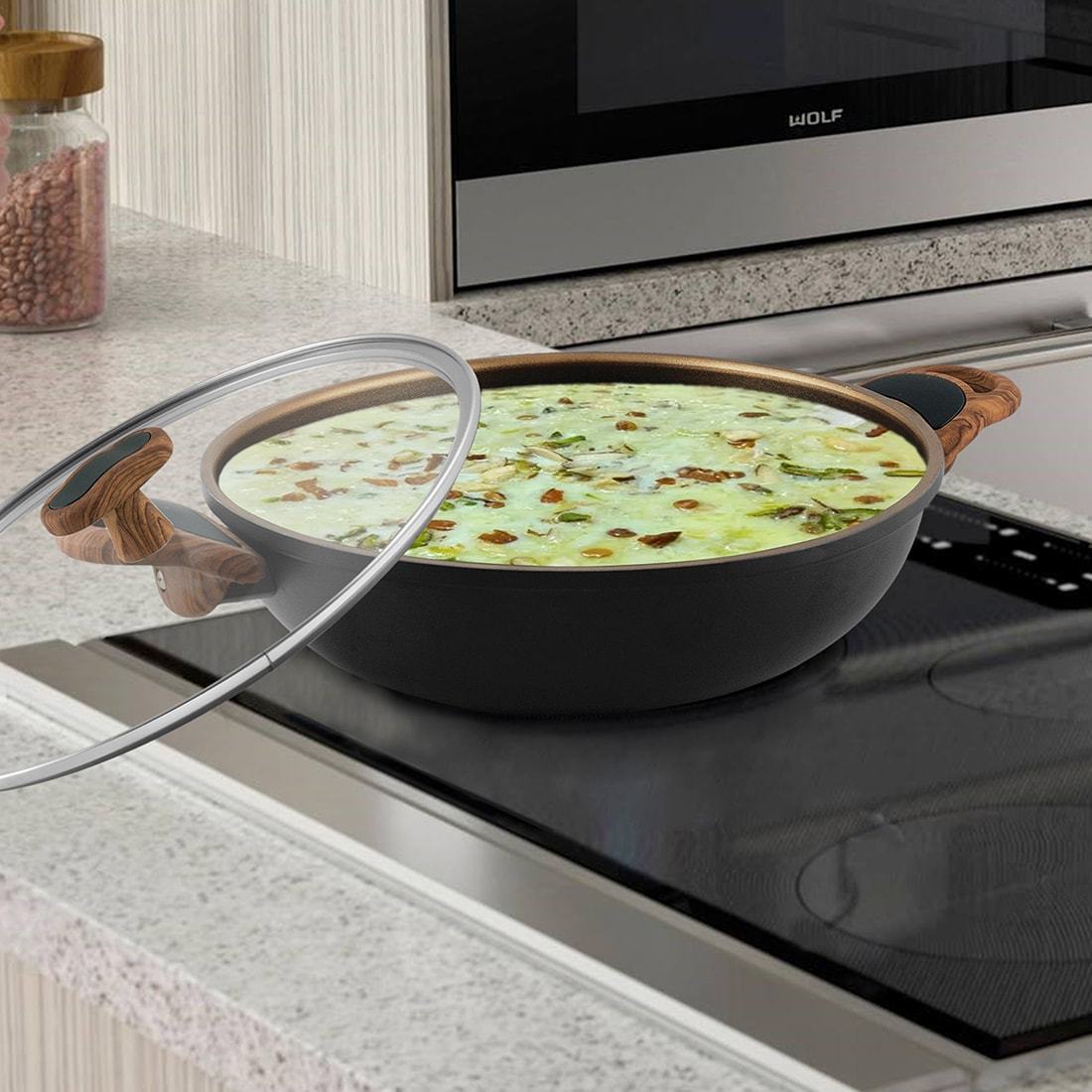 JAGDAMBA CUTLERY LIMITED Cookware Kadhai with Glass Lid - Eliza