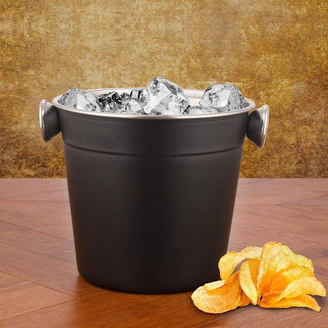 Jagdamba Cutlery Pvt Ltd. Bar Tool 11 CM Ice Bucket - Black