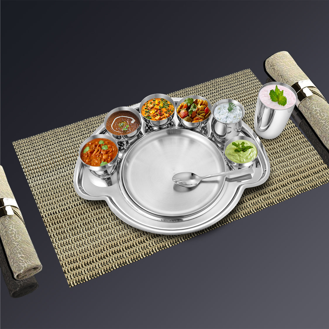 Stainless Steel Small Thali Set (1 Person) Nifty