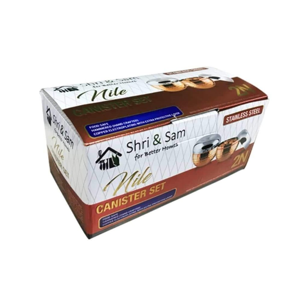 Stainless Steel 2 PCS Hammered Copper Canister Set Nile