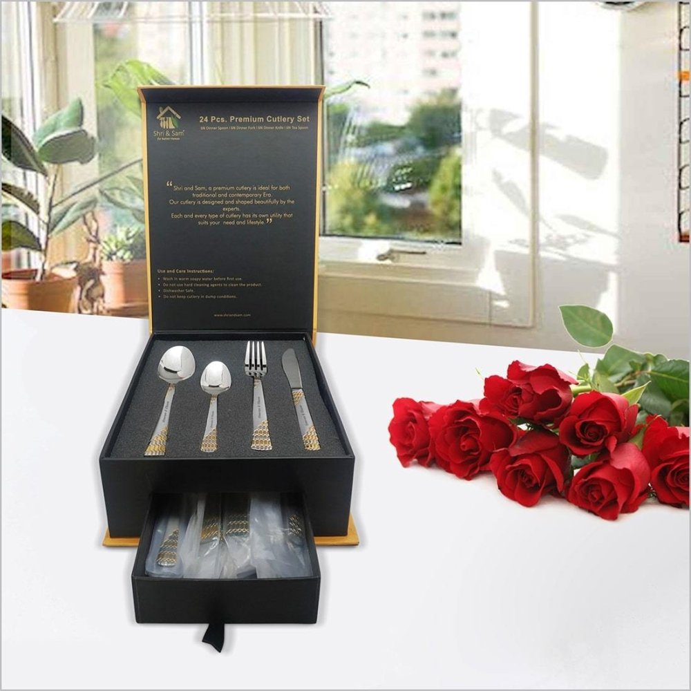 Stainless Steel 24 PCS Cutlery Set Lavish (Customized)