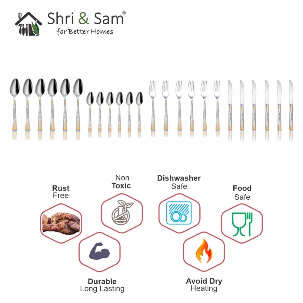 Stainless Steel 24 PCS Cutlery Set Lavish (Customized)