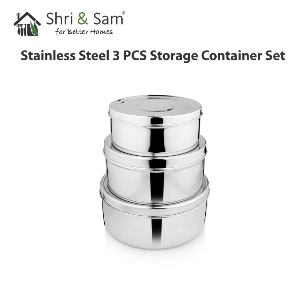 Stainless Steel 3 PCS Storage Container Set