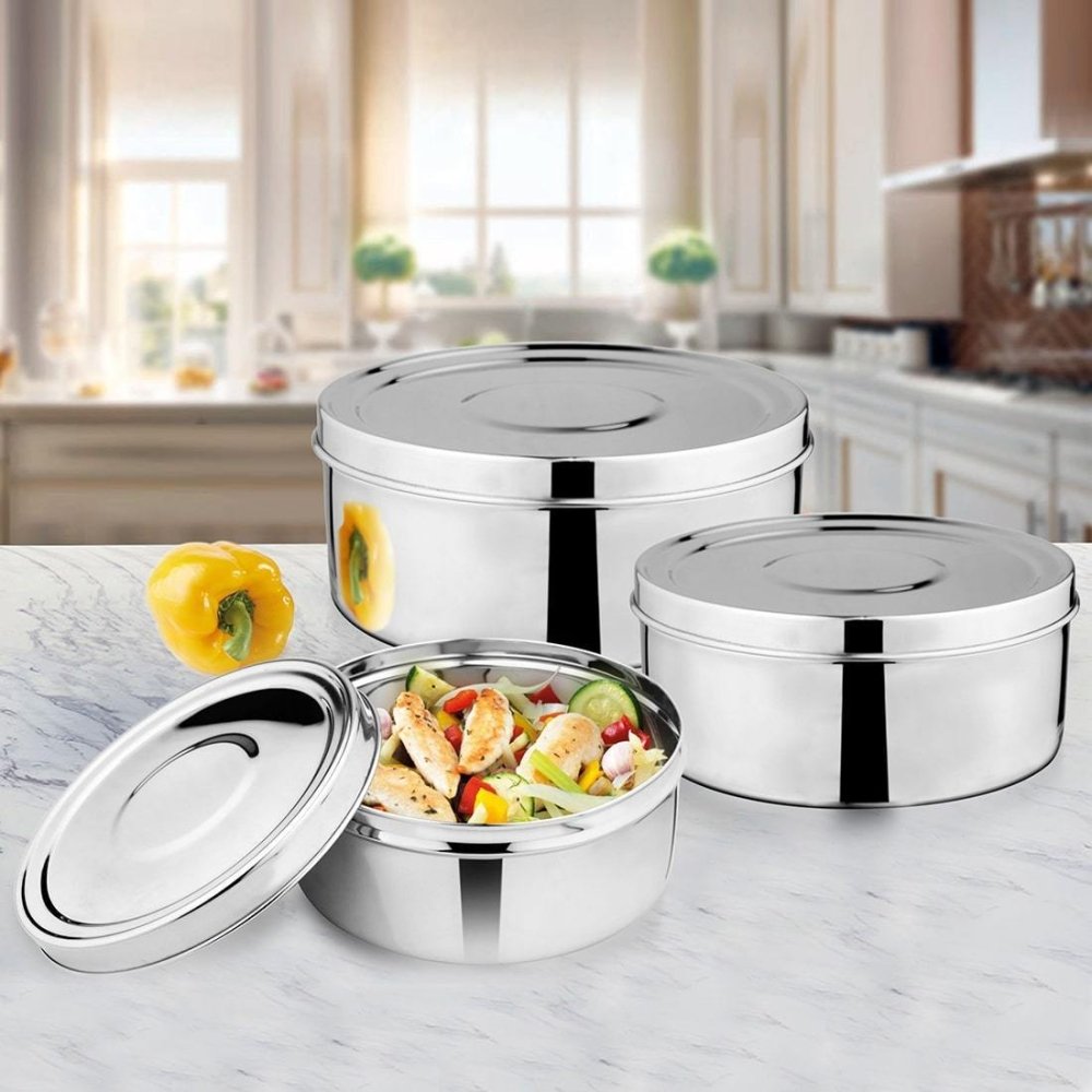 Stainless Steel 3 PCS Storage Container Set