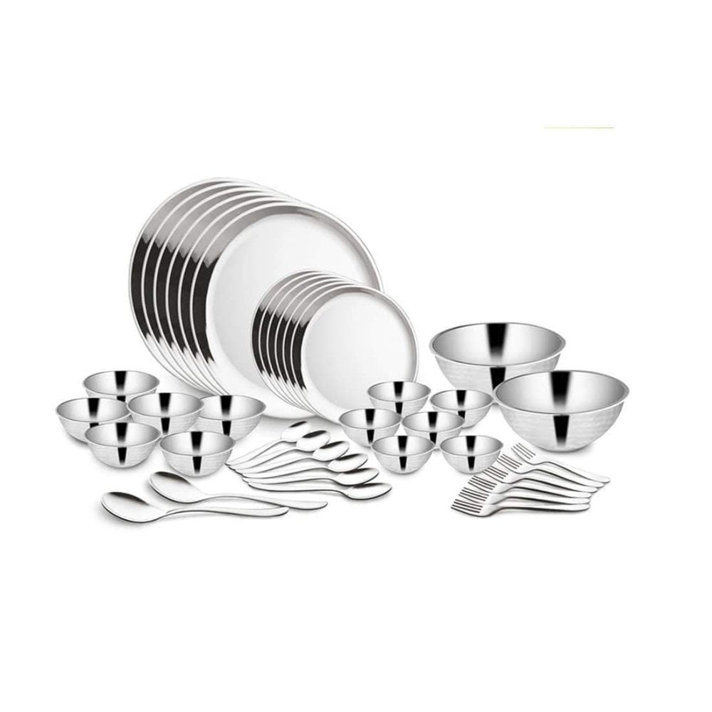 Stainless Steel 40 PCS Double Wall Hammered Dinner Set (6 People) Budget