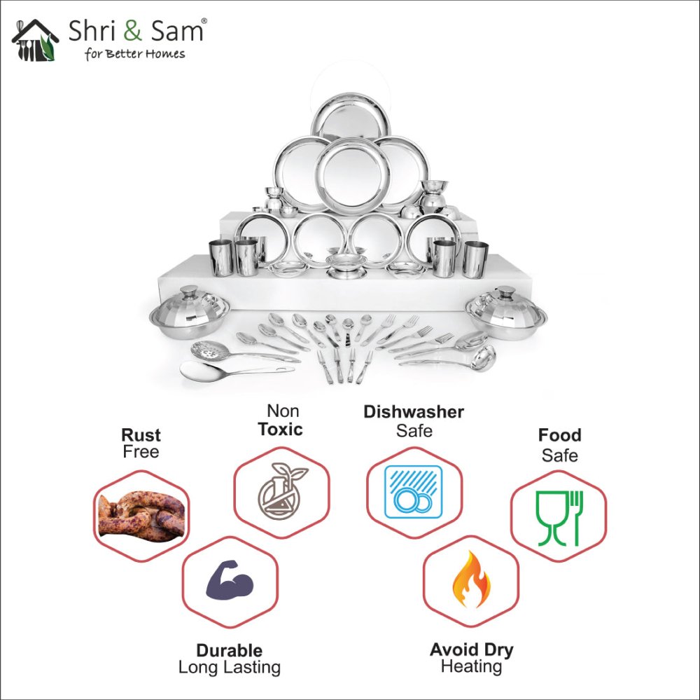 Stainless Steel 46 PCS Dinner set (4 People) Delight