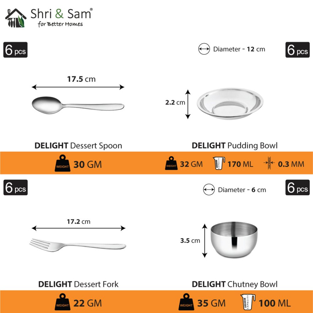 Stainless Steel 50 PCS Dinner set (6 People) Delight