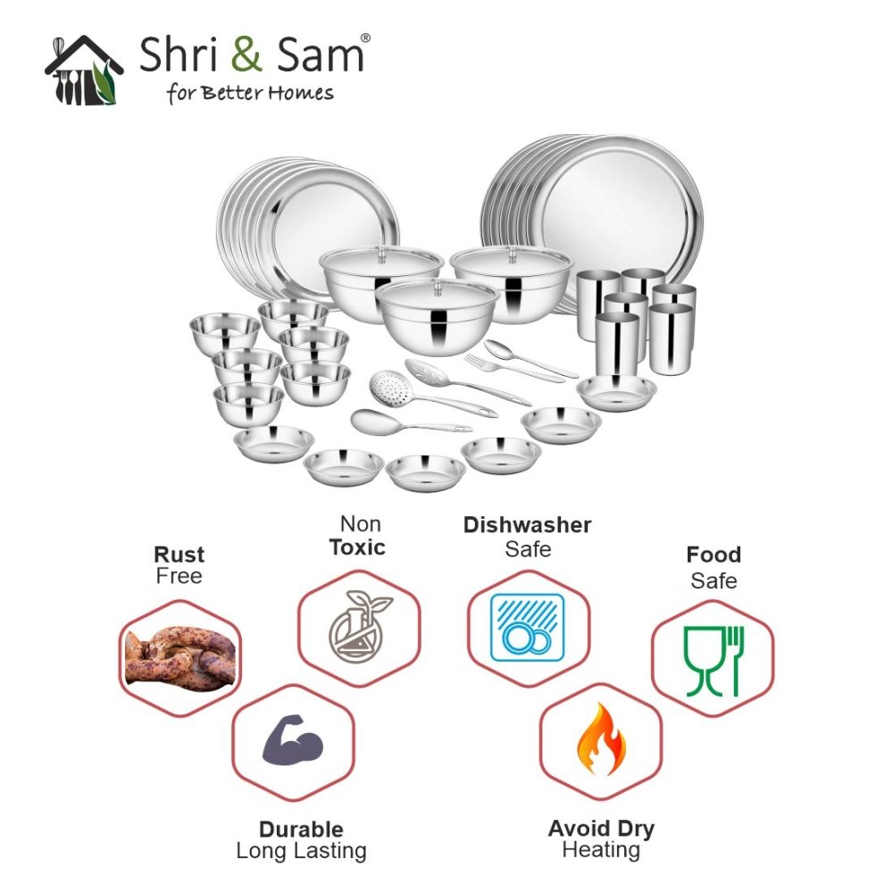 Stainless Steel 51 PCS Dinner Set (6 People) Shagun