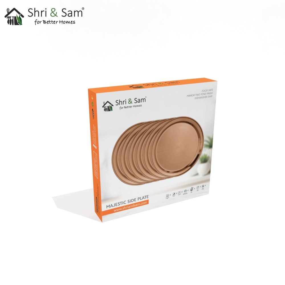 Stainless Steel 6 PCS Side Plate with Rose Gold PVD Coating Majestic