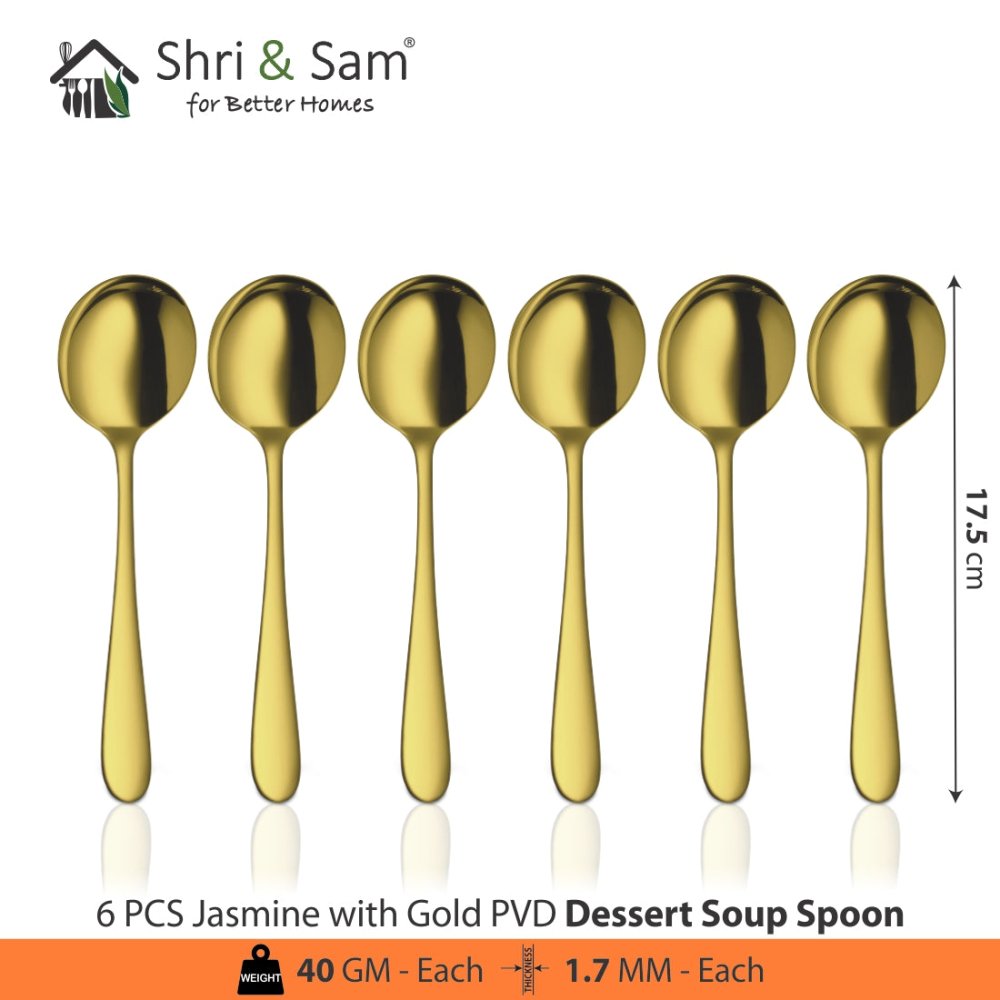 Stainless Steel Cutlery with Gold PVD Coating Jasmine