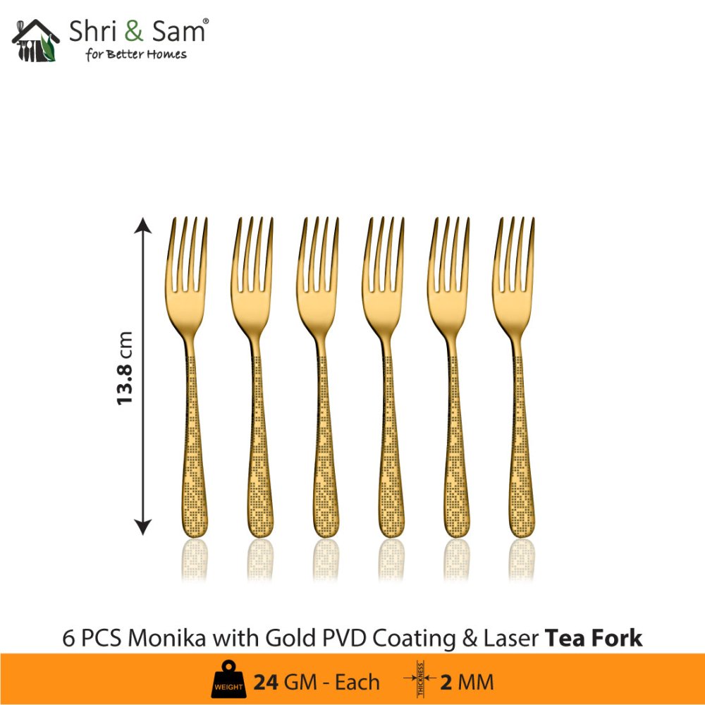 Stainless Steel Cutlery with Gold PVD Coating & Laser Monika
