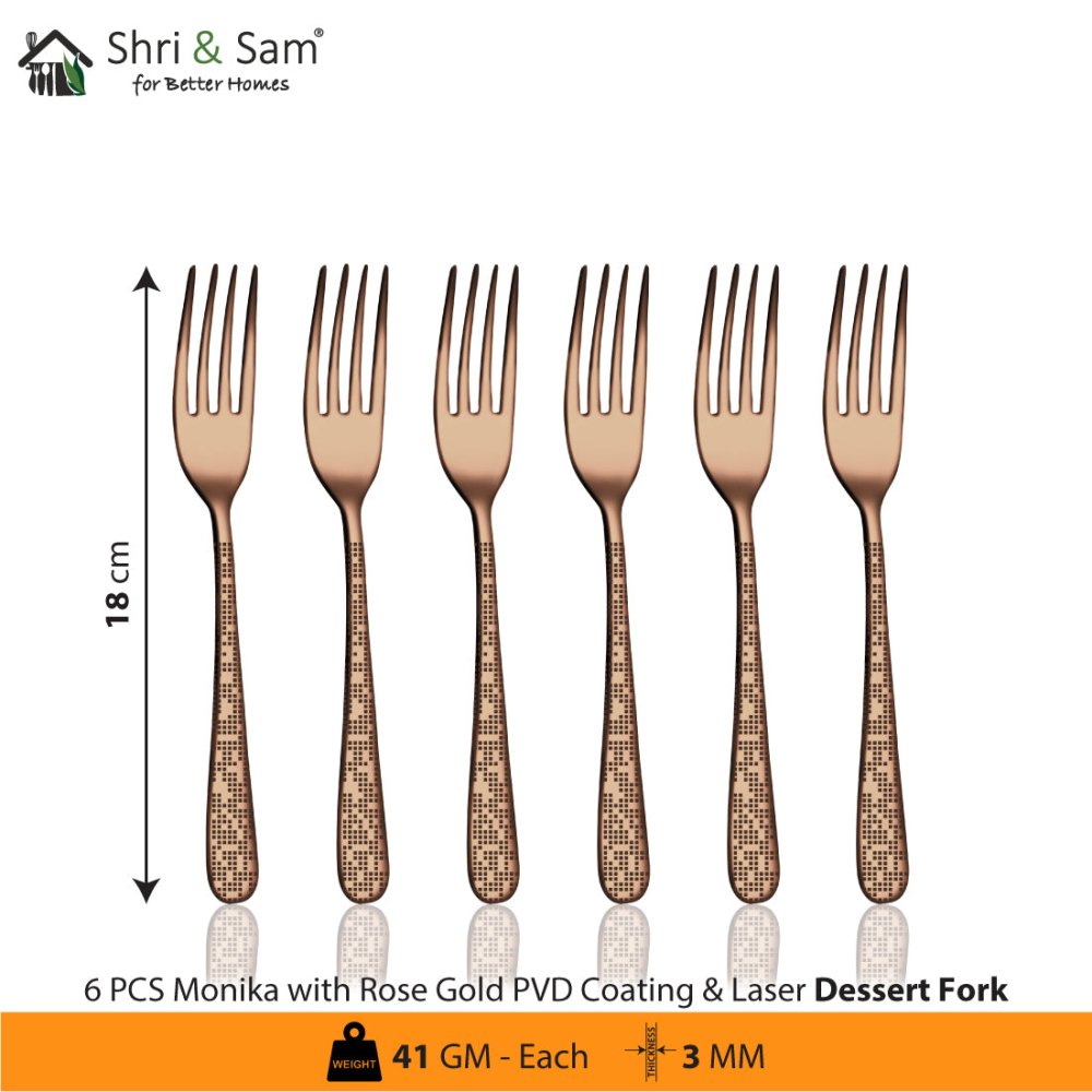 Stainless Steel Cutlery with Rose Gold PVD Coating & Laser Monika