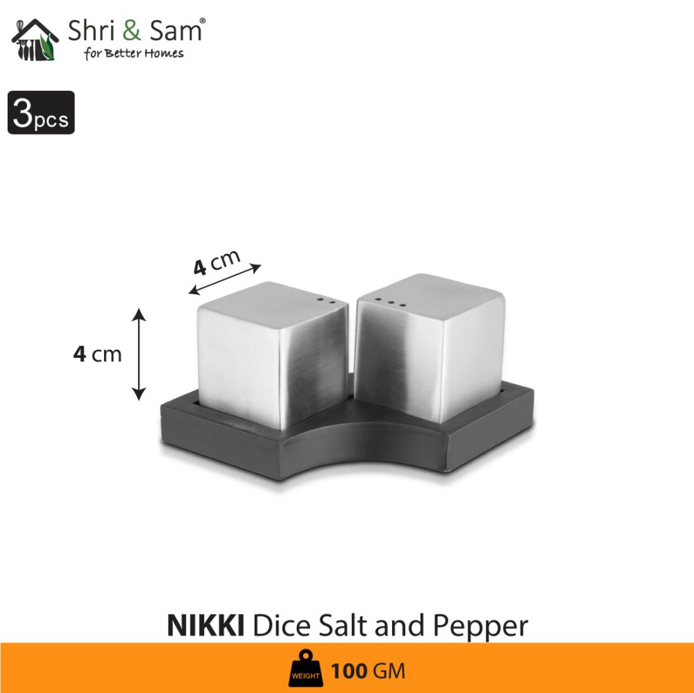 Stainless Steel Dice Salt & Pepper Nikki