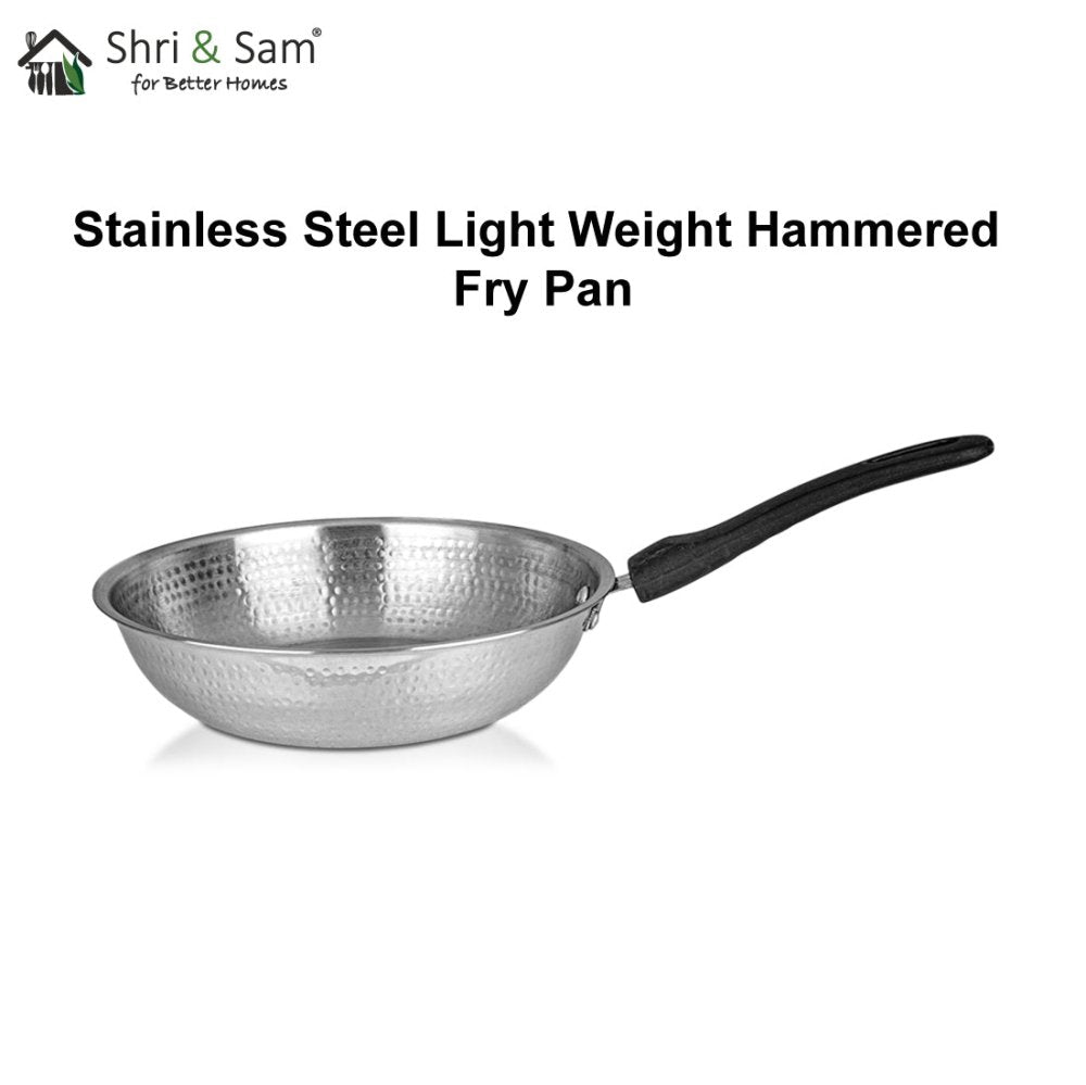 Stainless Steel Light Weight Hammered Fry Pan