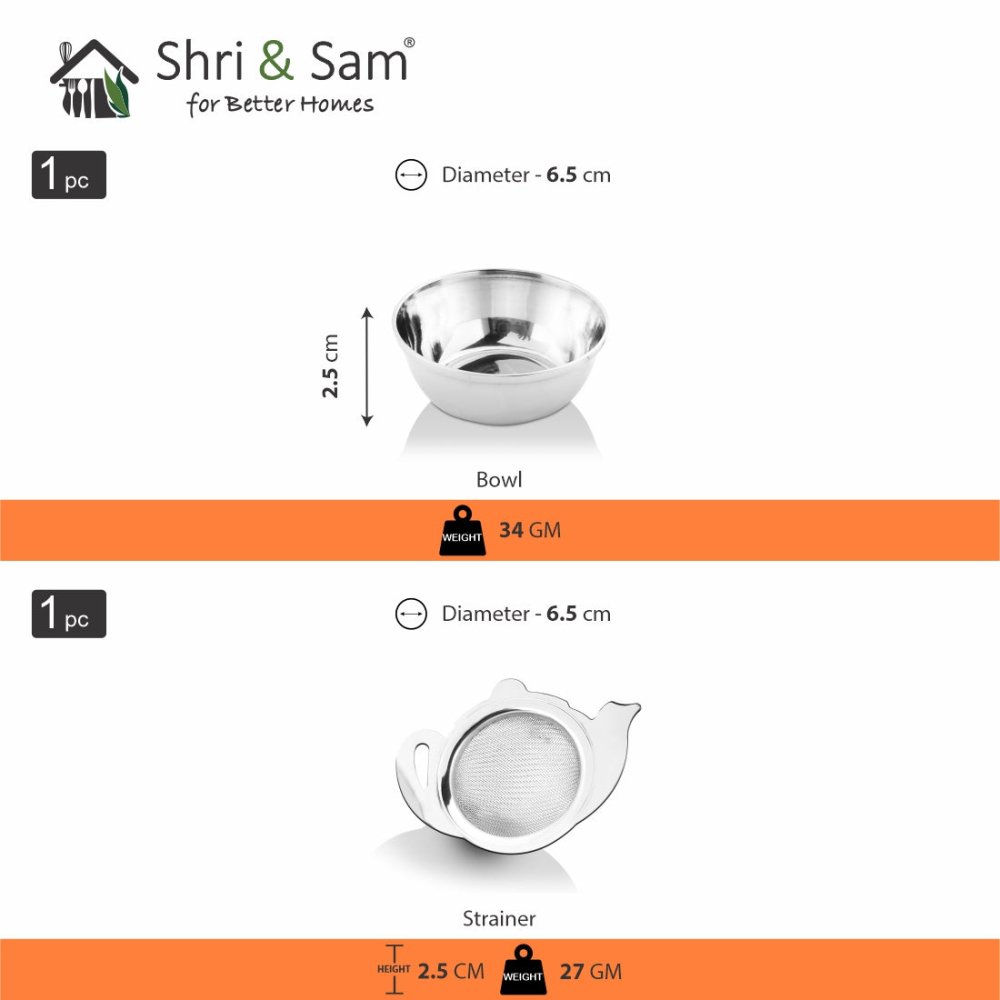 Stainless Steel Mini Tea Strainer with Bowl