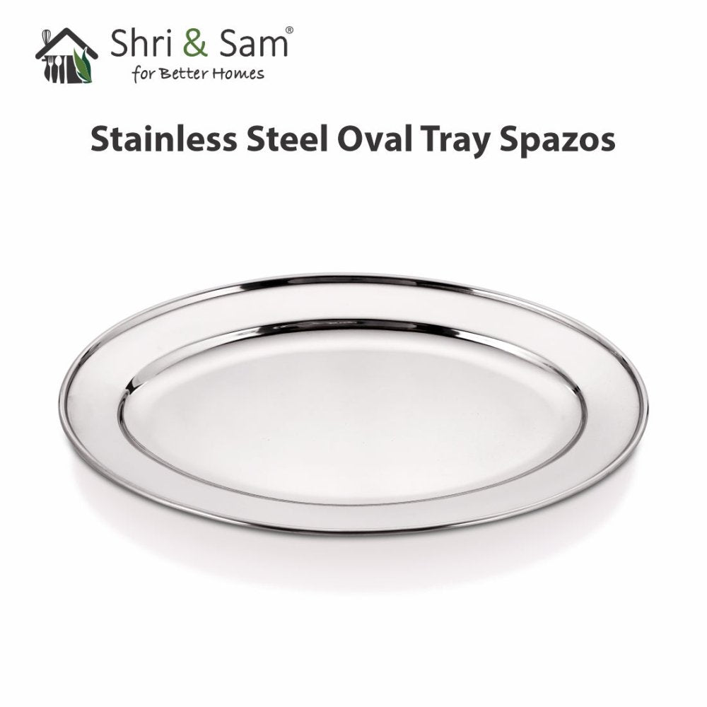 Stainless Steel Oval Tray Spazos