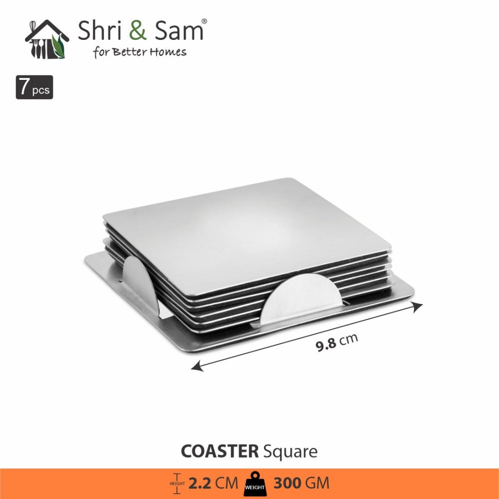 Stainless Steel Square Coaster Set