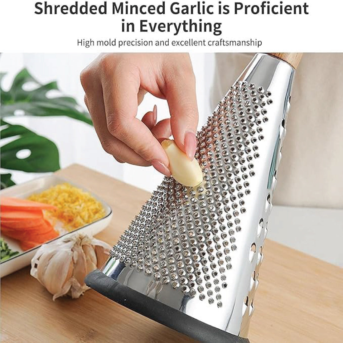 Stainless Steel Multifunctional Conical Grater with Wooden Handle