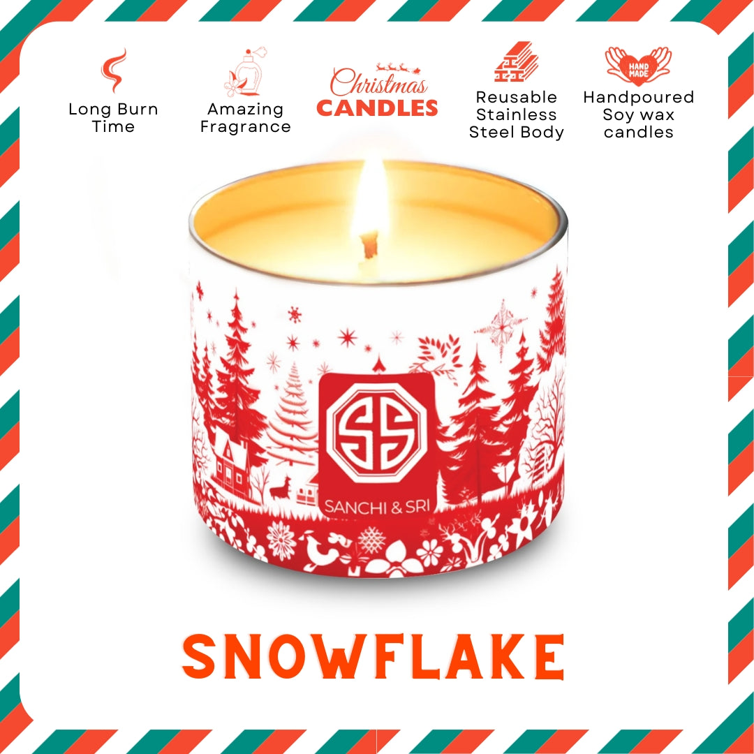 Snowflake - Stainless Steel Single Wick Candle