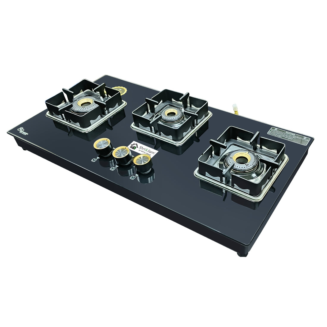 Toughened Glass 3 Burner HOB Top with Auto Ignition