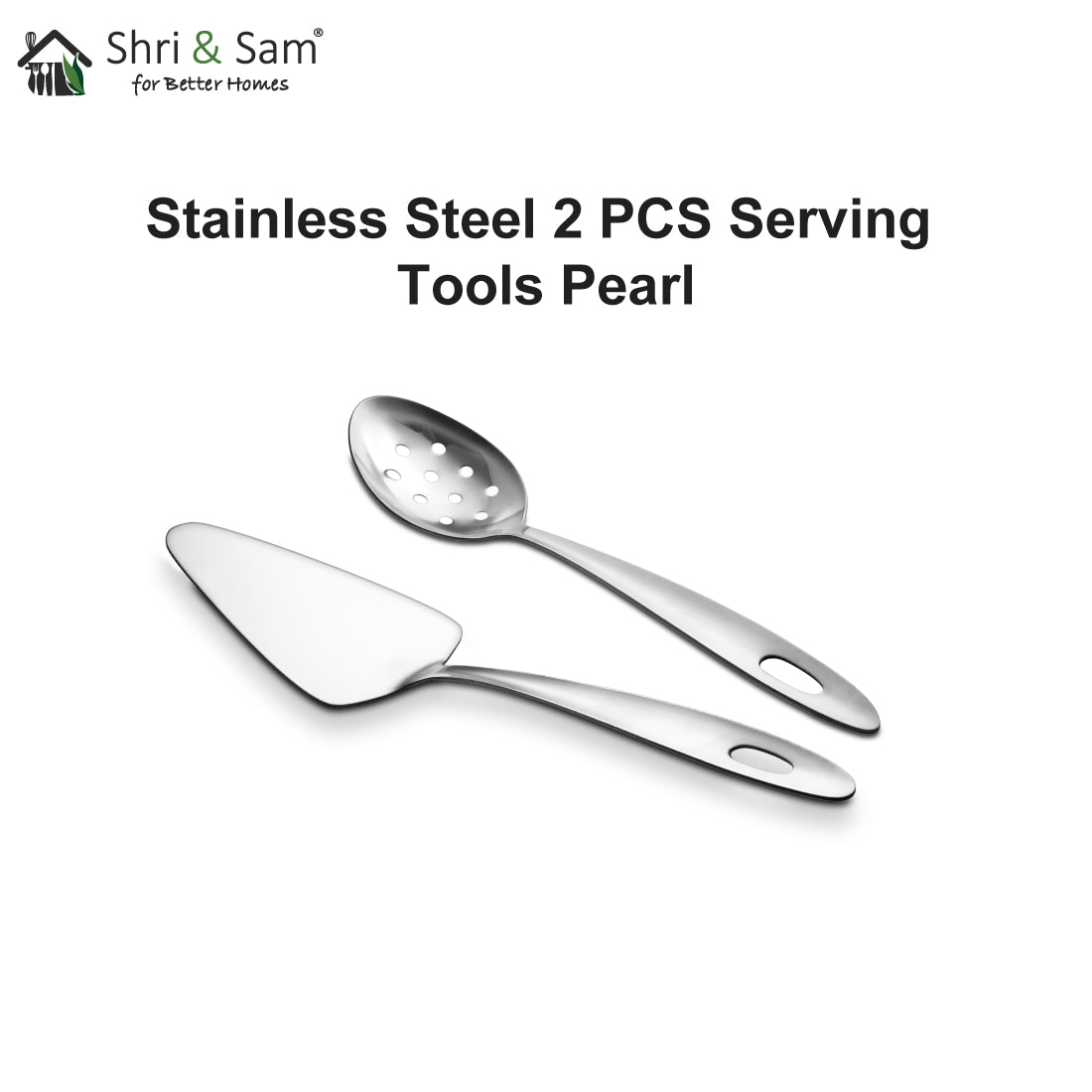 Stainless Steel 2 PCS Serving Set Pearl