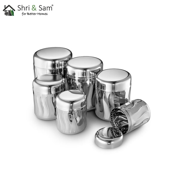 Stainless Steel 6 pcs Storage Canisters Set