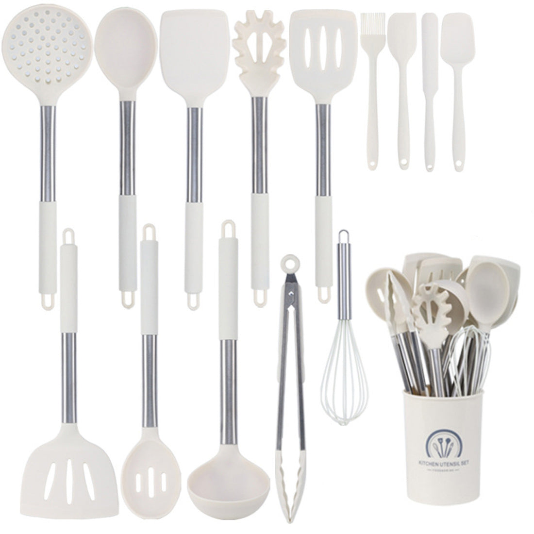 15 PCS Silicon Kitchen Tool Set with Holder