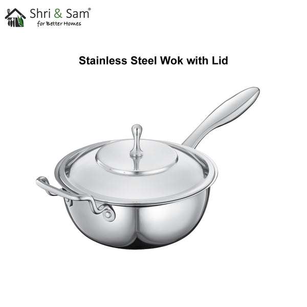Stainless Steel WOK with Lid
