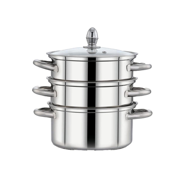 Praylady Stainless Steel Cookware Steamer Pot 3 Tier