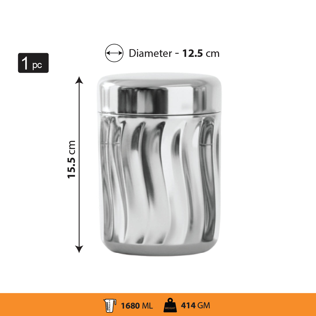 Stainless Steel 3 pcs Storage Canisters Set