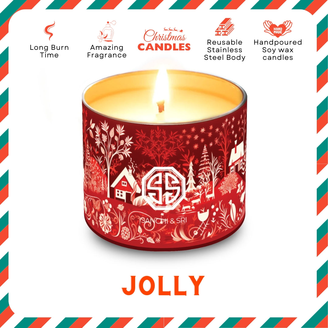 Jolly - Stainless Steel Single Wick Candle for Christmas - 2